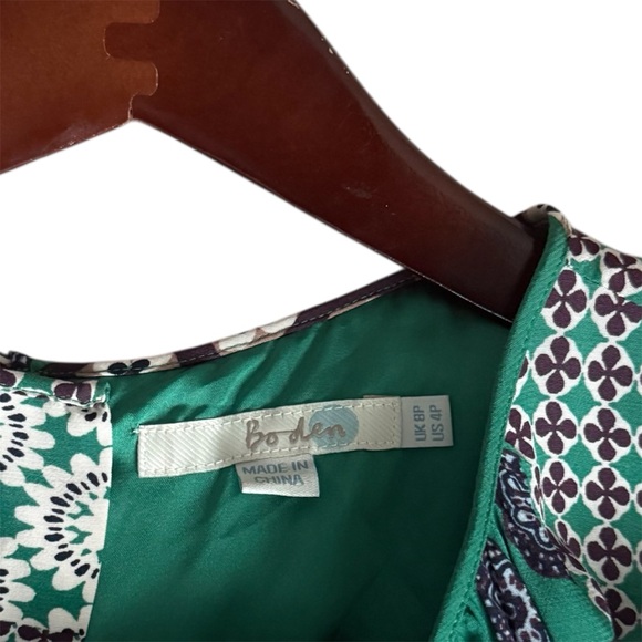 Boden Selina Sleeveless Fit & Flare Mini Dress Green 4P - Picture 14 of 15